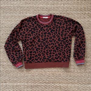 Marine Layer medium Leopard Print Crewneck Sweater - Brown/Black
